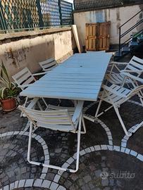 Tavolo esterno estendibile con sedie