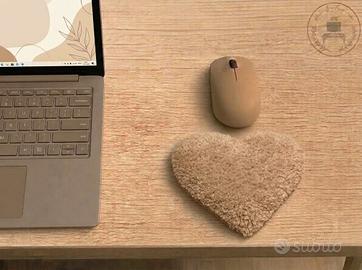 poggiapolsi trapuntato per mouse a forma di cuore