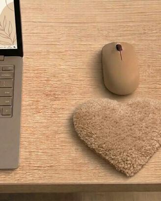 poggiapolsi trapuntato per mouse a forma di cuore