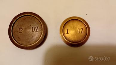 antichi pesi in ottone inglesi