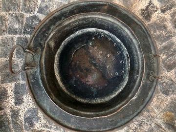 ANTICO BRACIERE IN RAME CON MANICI IN OTTONE