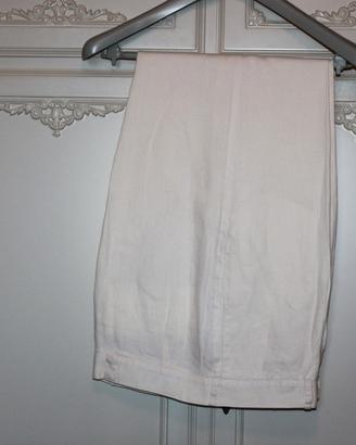 Pantaloni Uomo VERSACE ISTANTE Lino Bianco Panna