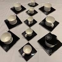 n. 5 tazze + 5 tazzine + zuccheriera Roselani 