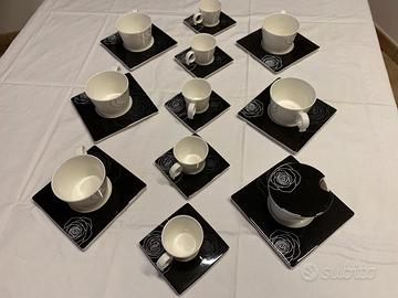 n. 5 tazze + 5 tazzine + zuccheriera Roselani 