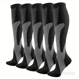 7 paia di calze sportive al ginocchio compressive
