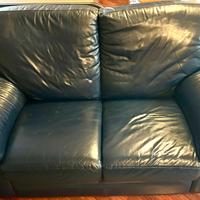 Divano 2 posti in pelle e alcantara