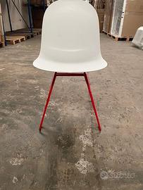 1 Sedia Academy Connubia Calligaris Bianco/Rossa