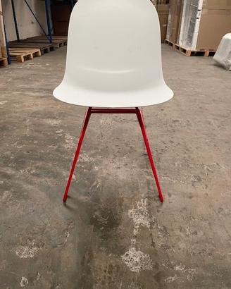 1 Sedia Academy Connubia Calligaris Bianco/Rossa
