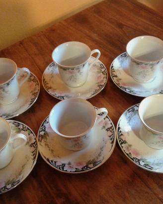 Set n.6 Tazzine Caffè/The in fine porcellana