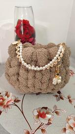 Mini porchette Chunky bag handmade color tortora