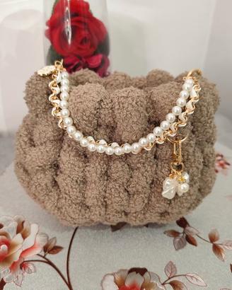 Mini porchette Chunky bag handmade color tortora