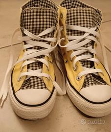 All Star Converse  gialle-nere-bianche a scacchi