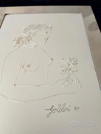 porta blocco in pelle con incisione di Gentilini 