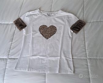 T-shirt donna cuore leopard Mimi-Mua 