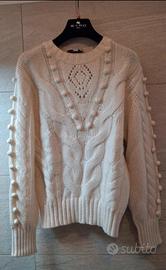 Maglione panna in cashmere