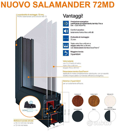 Infissi in PVC  Salamander 72 mm  Su Misura