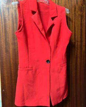 Gilet Donna ROSSO Rubino - MADE IN ITALY Taglia L