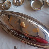 servizio in acciaio da macedonia+6 da gelato.+port