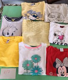 9 magliette manica corta bimba, 6 anni
