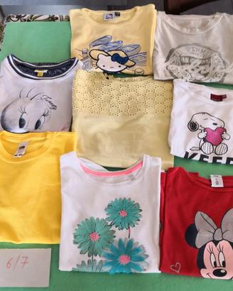 9 magliette manica corta bimba, 6 anni
