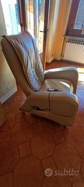 Poltrona relax massaggiante in vera pelle