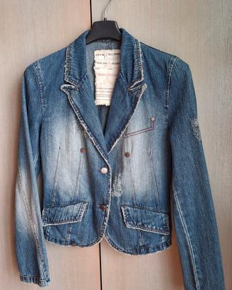 Giacca Pink Oil jeans vintage 