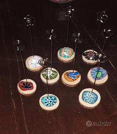 porta foto,porta candele,sassi dipinti a mano