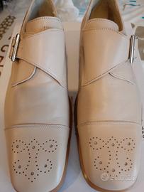 Scarpe eleganti per bambino beige pelle con fibb