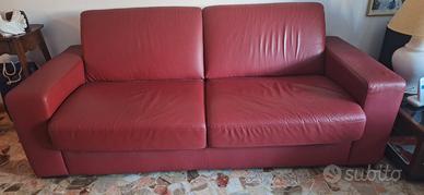 Divano letto in pelle