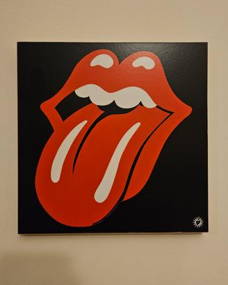 Quadretto legno lingua Rolling Stones