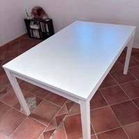 Tavolo da pranzo allungabile – bianco – come nuovo
