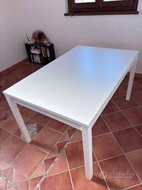 Tavolo da pranzo allungabile – bianco – come nuovo