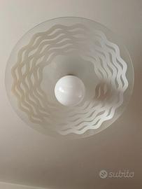 Lampadario a sospensione in vetro trasparente con