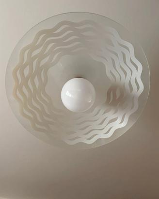 Lampadario a sospensione in vetro trasparente con