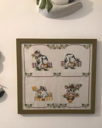 Quadro nuovo ricamato a mano a punto croce
