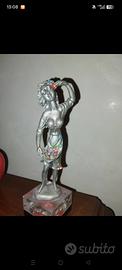 Statuina Vintage  in peltro cesellato a mano