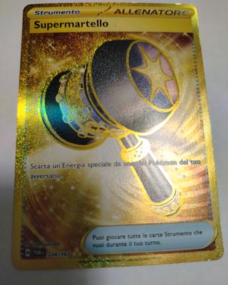 Carta Pokemon SUPER MARTELLO dorata full art 