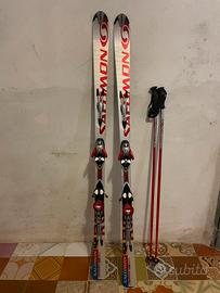 Sci Salomon 168 cm + bastoncini + portasci