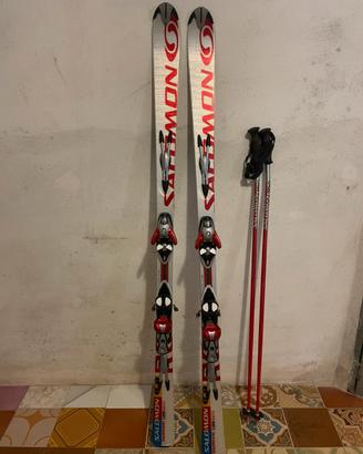 Sci Salomon 168 cm + bastoncini + portasci