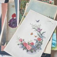 Lotto 12 cartoline auguri misti , anni '50 - '60