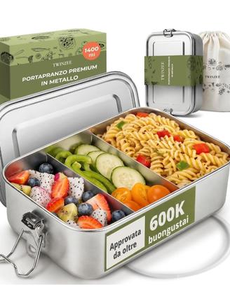 Contenitore per pranzo in acciaio.