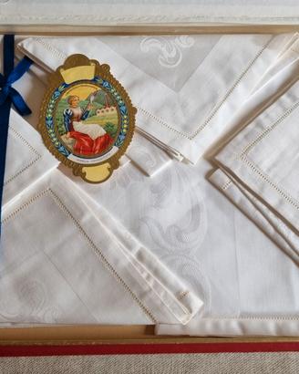 Tovaglia 12 posti bianca anni 60
