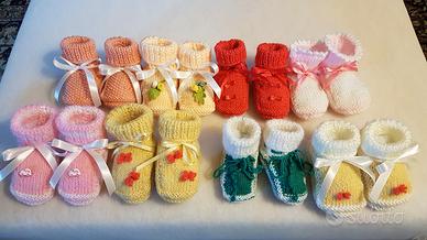 scarpine in lana e cotone per neonati 