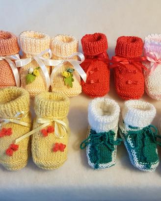 scarpine in lana e cotone per neonati 