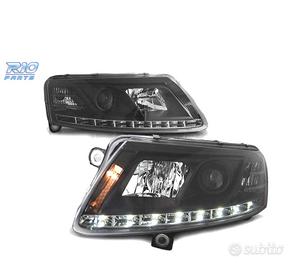FARI AUDI A6 C6 04-08 CON DRL VERI NERI
