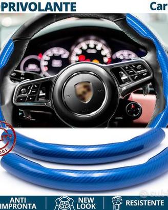 COPRIVOLANTE per PORSCHE Effetto CARBONIO Blu