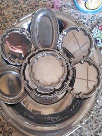 vassoio più sottobicchieri in inox 18/10