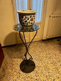 Portavaso artigianale in ferro battuto