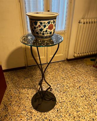 Portavaso artigianale in ferro battuto