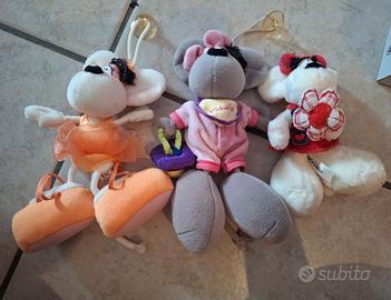 Lotto 3 Peluche Portachiavi Diddilina / Diddl
